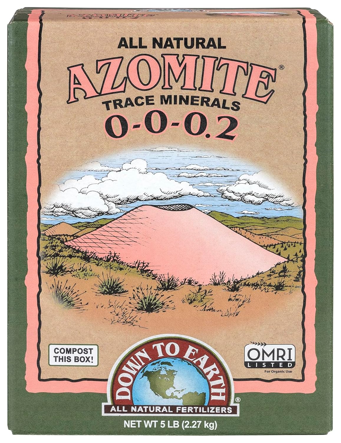 Azomite trace mineral powder, volcanic ash micronutrient supplement for cactus topdressing